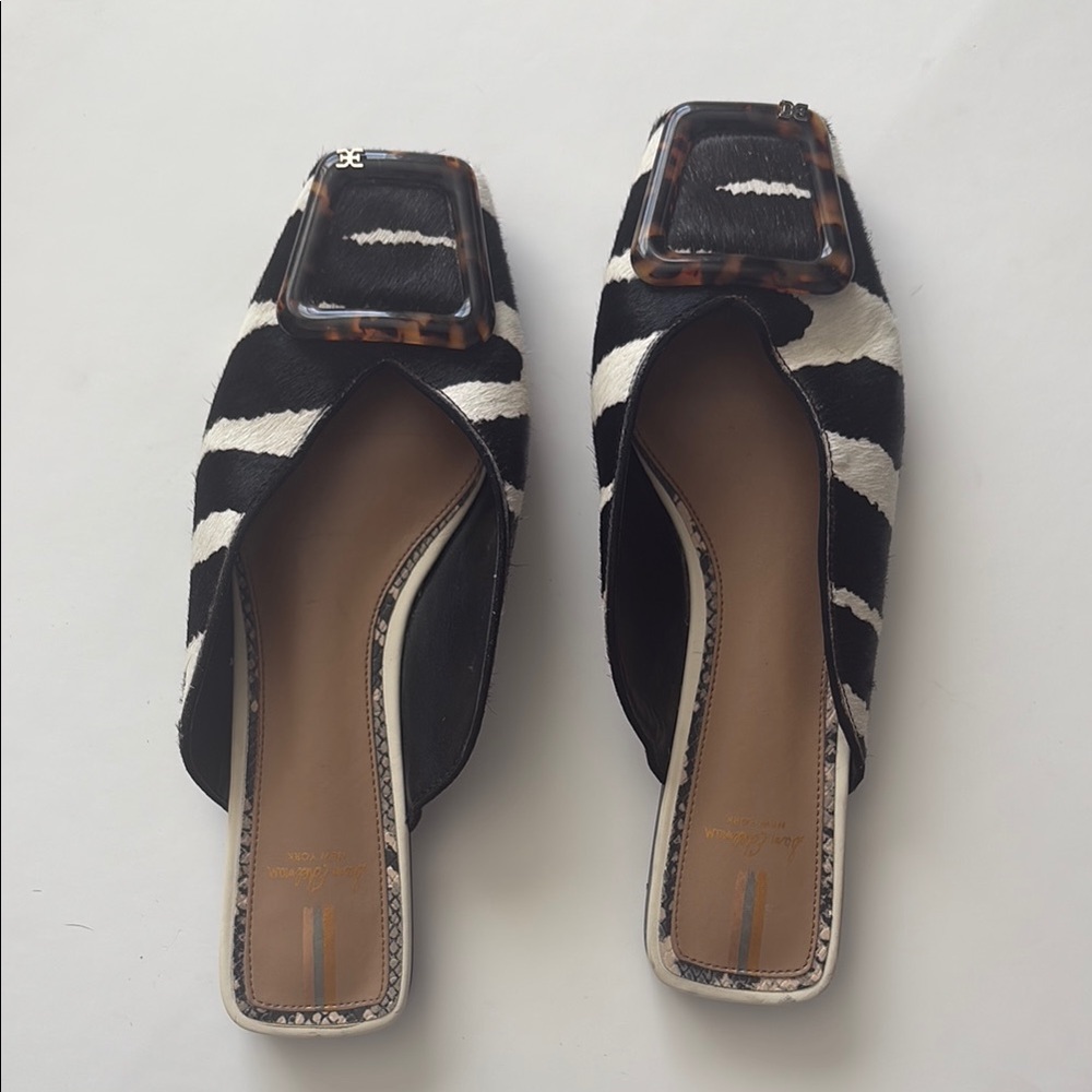 Sam Edelman Black and White Mules